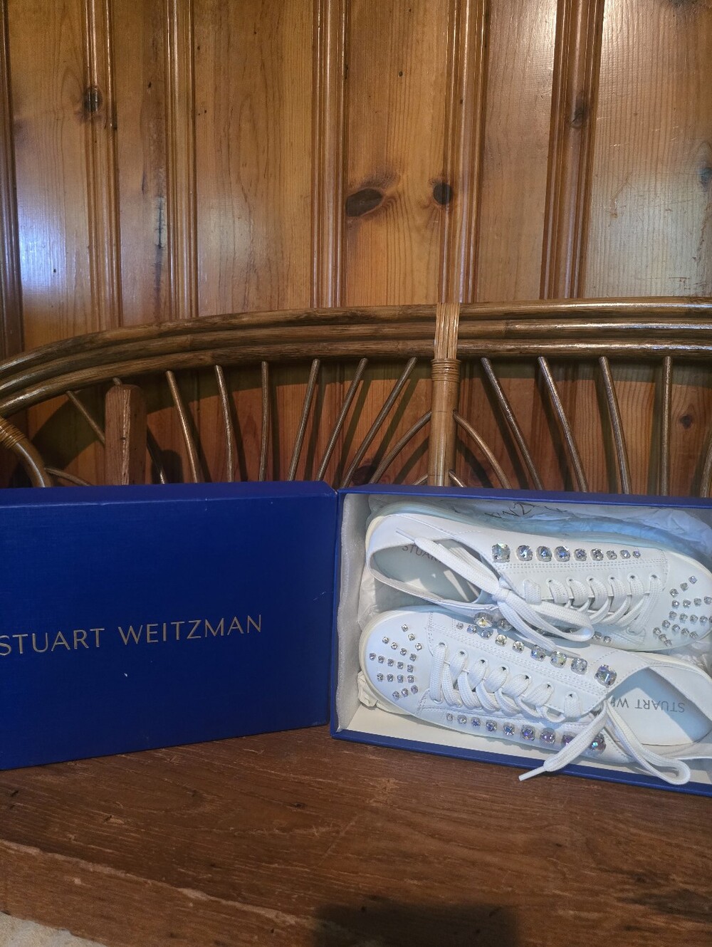 Stuart Weitzman Goldie Shine Convertible Leather Sneaker